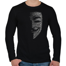 PRINTFASHION Anonymus (Fekete) - Férfi hosszú ujjú póló - Fekete férfi póló