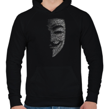 PRINTFASHION Anonymus (Fekete) - Férfi kapucnis pulóver - Fekete férfi pulóver, kardigán