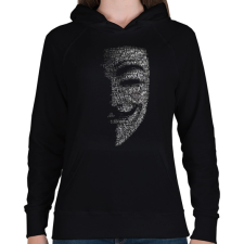PRINTFASHION Anonymus (Fekete) - Női kapucnis pulóver - Fekete női pulóver, kardigán