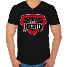 PRINTFASHION ANTI HERO - Férfi V-nyakú póló - Fekete