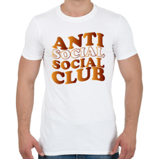 PRINTFASHION Anti social social club - barna - Férfi póló - Fehér