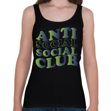 PRINTFASHION Anti social social club - zöld - Női atléta - Fekete női trikó