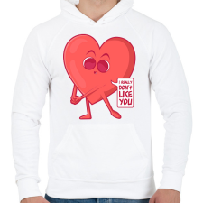 PRINTFASHION Anti Valentin nap - Férfi kapucnis pulóver - Fehér férfi pulóver, kardigán