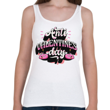 PRINTFASHION Anti valentin nap - Női atléta - Fehér női trikó