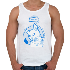 PRINTFASHION Antisocial cat - Férfi atléta - Fehér