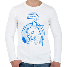 PRINTFASHION Antisocial cat - Férfi hosszú ujjú póló - Fehér