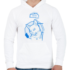 PRINTFASHION Antisocial cat - Férfi kapucnis pulóver - Fehér férfi pulóver, kardigán