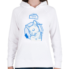 PRINTFASHION Antisocial cat - Női kapucnis pulóver - Fehér
