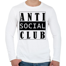 PRINTFASHION Antisocial club (black) - Férfi hosszú ujjú póló - Fehér férfi póló