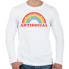 PRINTFASHION Antisocial club - Férfi hosszú ujjú póló - Fehér férfi póló