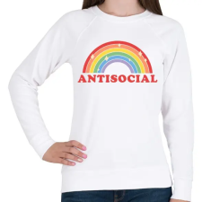 PRINTFASHION Antisocial club - Női pulóver - Fehér női pulóver, kardigán