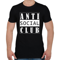 PRINTFASHION Antisocial club (white) - Férfi póló - Fekete