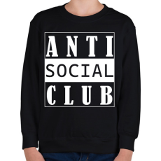 PRINTFASHION Antisocial club (white) - Gyerek pulóver - Fekete