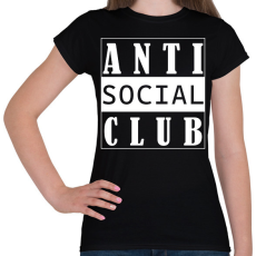 PRINTFASHION Antisocial club (white) - Női póló - Fekete