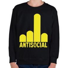 PRINTFASHION Antisocial finger - Gyerek pulóver - Fekete