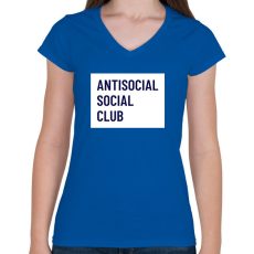 PRINTFASHION ANTISOCIAL - Női V-nyakú póló - Királykék