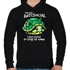 PRINTFASHION Antiszoci teknős - Férfi kapucnis pulóver - Fekete