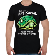 PRINTFASHION Antiszoci teknős - Férfi póló - Fekete férfi póló