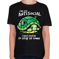 PRINTFASHION Antiszoci teknős - Gyerek póló - Fekete gyerek póló