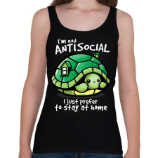 PRINTFASHION Antiszoci teknős - Női atléta - Fekete női trikó