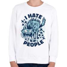 PRINTFASHION Antiszociális macska - Gyerek pulóver - Fehér gyerek pulóver, kardigán