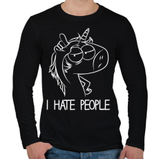 PRINTFASHION Antiszociális unikornis - Férfi hosszú ujjú póló - Fekete