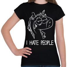 PRINTFASHION Antiszociális unikornis - Női póló - Fekete