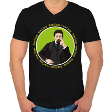 PRINTFASHION Anton Chekhov - Férfi V-nyakú póló - Fekete