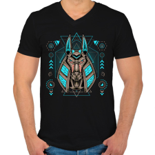 PRINTFASHION anubis - Férfi V-nyakú póló - Fekete férfi póló