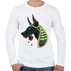 PRINTFASHION ANUBIS WITH ROSE  SMITE - Férfi hosszú ujjú póló - Fehér