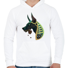 PRINTFASHION ANUBIS WITH ROSE  SMITE - Férfi kapucnis pulóver - Fehér férfi pulóver, kardigán