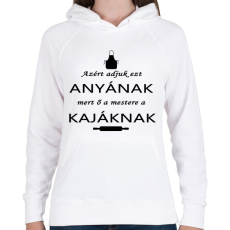 PRINTFASHION Anya a kaja mester! - Női kapucnis pulóver - Fehér