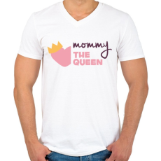 PRINTFASHION Anya a királynő - Férfi V-nyakú póló - Fehér