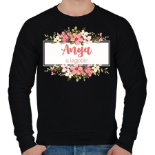 PRINTFASHION Anya a legjobb! - Virágos - Férfi pulóver - Fekete férfi pulóver, kardigán