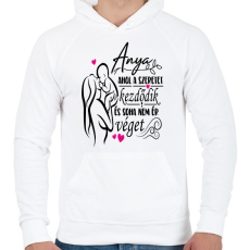 PRINTFASHION Anya: ahol a szeretet kezdődik és soha nem ér véget - Férfi kapucnis pulóver - Fehér