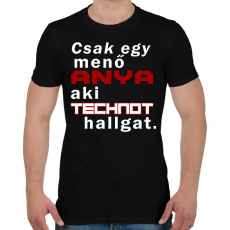 PRINTFASHION Anya, aki technot hallgat. - Férfi póló - Fekete