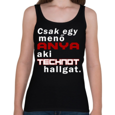 PRINTFASHION Anya, aki technot hallgat. - Női atléta - Fekete