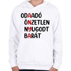 PRINTFASHION Anya - betűs - Gyerek kapucnis pulóver - Fehér