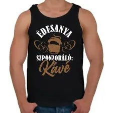 PRINTFASHION Anya és a kávé - Férfi atléta - Fekete atléta, trikó