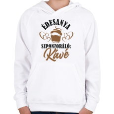 PRINTFASHION Anya és a kávé  - Gyerek kapucnis pulóver - Fehér