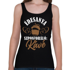 PRINTFASHION Anya és a kávé - Női atléta - Fekete