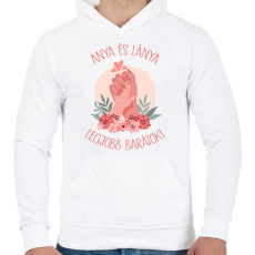 PRINTFASHION Anya és lánya legjobb barátok! - Férfi kapucnis pulóver - Fehér