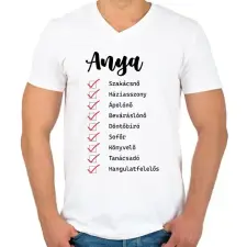 PRINTFASHION Anya feladatkörök - Férfi V-nyakú póló - Fehér férfi póló