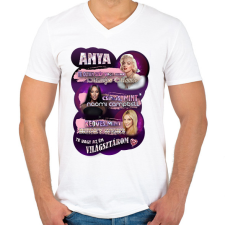 PRINTFASHION anya - Férfi V-nyakú póló - Fehér férfi póló