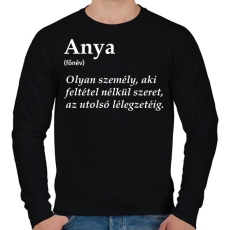 PRINTFASHION Anya főnév fehér - Férfi pulóver - Fekete