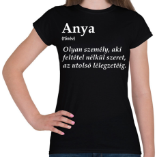 PRINTFASHION Anya főnév fehér - Női póló - Fekete