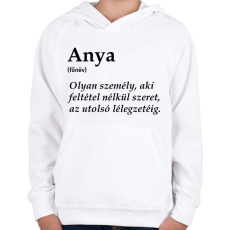 PRINTFASHION Anya főnév - Gyerek kapucnis pulóver - Fehér