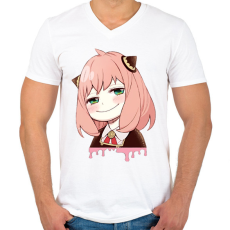 PRINTFASHION Anya Forger minta (Spy x Family) - Férfi V-nyakú póló - Fehér