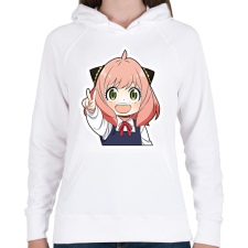 PRINTFASHION Anya Forger - Női kapucnis pulóver - Fehér női pulóver, kardigán