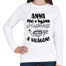 PRINTFASHION Anya főzi a legjobb húslevest a világon - Női pulóver - Fehér női pulóver, kardigán